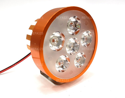Faros Led Moto 6 Led Color Cobre Kit 2 Faro Con Switch