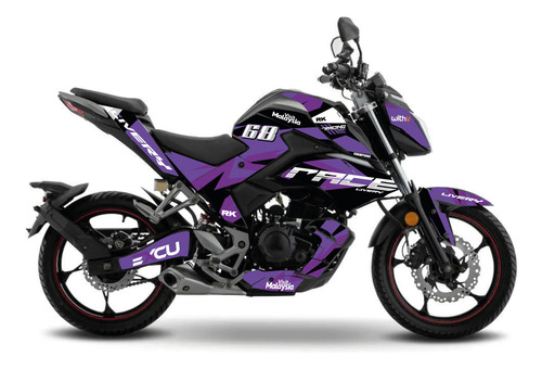 Kit De Gráficos Para Moto 250z Mod. Race 68 Mdo