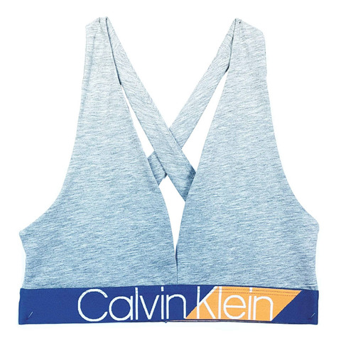 Sutiã Top Calvin Klein Triângulo Tiras Cruzadas Monograma El