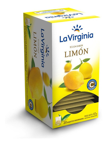 Te En Saquitos Limon Con Vitamina C La Virginia X20 Sobres