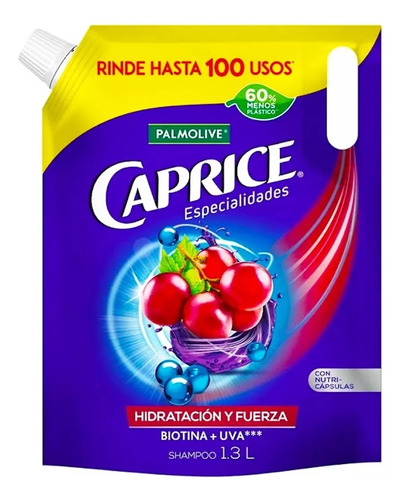  5 Pack Shampoo Palmolive Caprice Hidratación Biotina 1.3 L