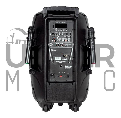 Imagen 3 de 4 de Cabina Activa Pro Dj Ps15a-mp3b Recargable + 2 Micrófonos-fm