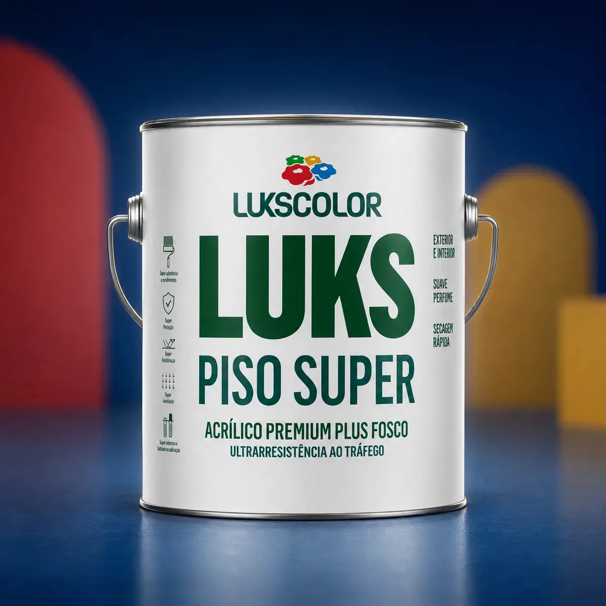 Tinta Piso Lukspiso Acrilico 3,6l Lukscolor Cores Cinza-chumbo