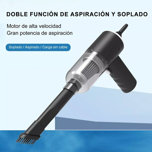 Aspiradora De Mano Portátil Inalambrica Para Auto Y Hogar Negro