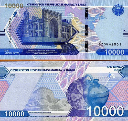 Uzbekistán - 10.000 Som - Año 2021