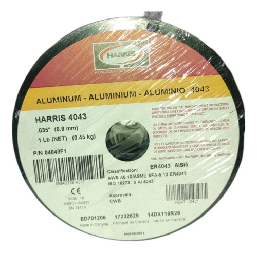 Rollo De Aluminio 4043 .035 1 Lb Harris Original 