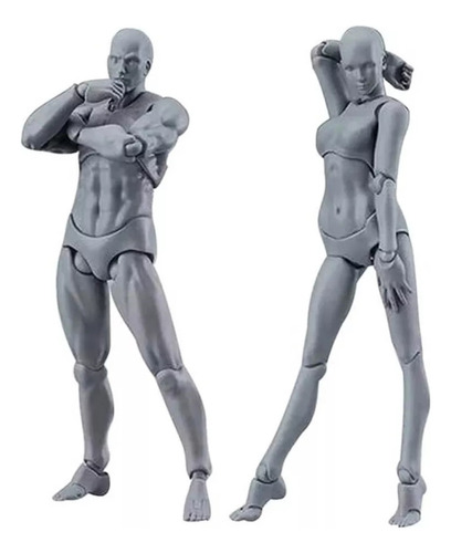 2 Modelos Humanos Figma Masculinos E Femininos Pintando Corp