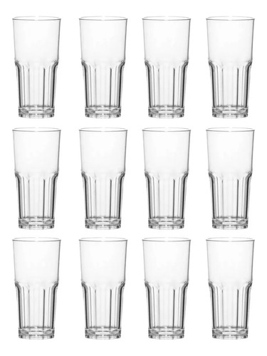 Vaso Bristol Facetado Vidrio Nadir 340ml X6 Unidades