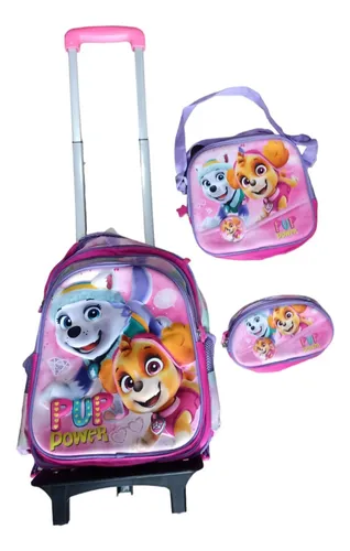 comprar Mochila Escolar Primaria De Carrito Para Niña Combo Mochila 5 En 1