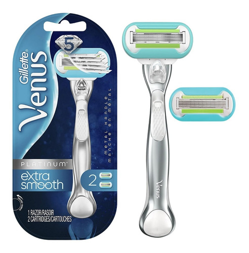 Maquina Gillette Venus Extra Smooth Platinum 2 Cartuchos