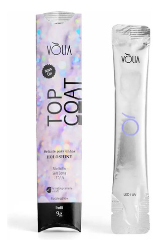 Vòlia Sachê Refil Top Coat Selante Para Unhas - 9g Cor Holoshine