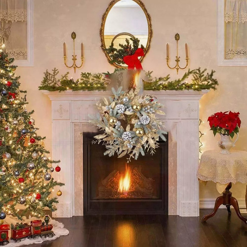 Para Corona Navidad Para Puerta Principal, Corona Dorada