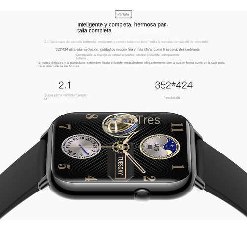 Ideal Para Todossmartwatch Deportivo, Llamada Bluetooth, Notificaciones, Resist. Al Agua, Ios/android, Monitoreo De Corazón Y Sueño. Ultra - Resistente, Batería Longa, Modelo Q19 Max Negro