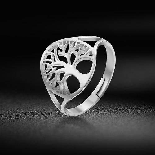 Anillo Árbol De La Vida Acero Inoxidable Maya Eagle Suerte