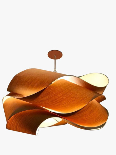 Pendente Wood 1 Luz Soquete E27 - Ø 80 Cm - Madeira