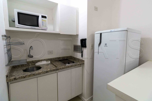 Imagem 6 de 15 de Em Moema Muito Bem Localizado, Flat Todo Mobiliado Disponível. - Sf25201
