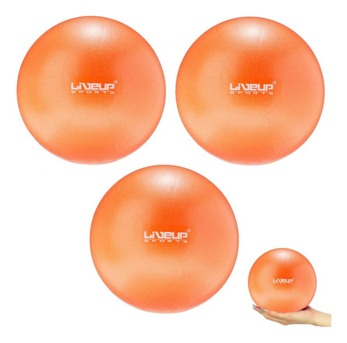 3 Bolas Overball Para Pilates 25cm Laranja