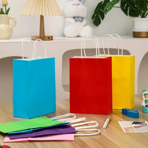 Bolsas Pequeñas Pequenas de Papel Kraft Con Asa Para Regalo Perfectas Para  Bodas