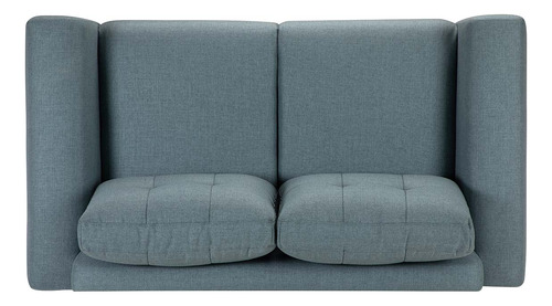 Rosen Sofá Biada 2 Cuerpos Tela Azul
