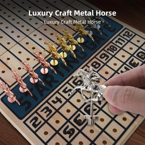 Juego De Mesa De Carreras De Caballos Plegable Con 11 Caball