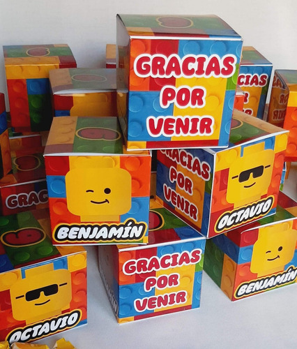 Cajitas Cubo Golosinas Souvenirs Lego X10 Cumpleaños