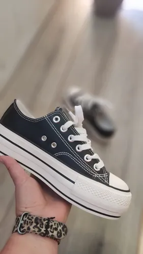 Zapatillas De Mujer Plataforma Ecocuero Negra