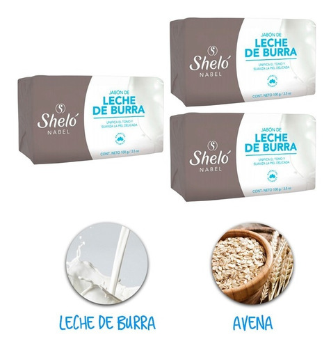 Jabon Aclarante De Piel - Leche De Burra + Avena - Pack De 3