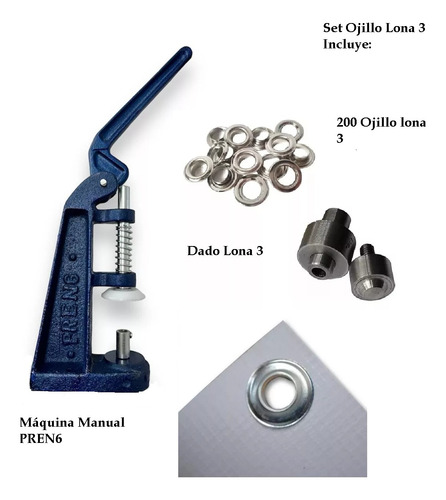 Maquina Para Forrar Boton + Dados + Ojillo Lona 3 Indux Niquel Lona 3