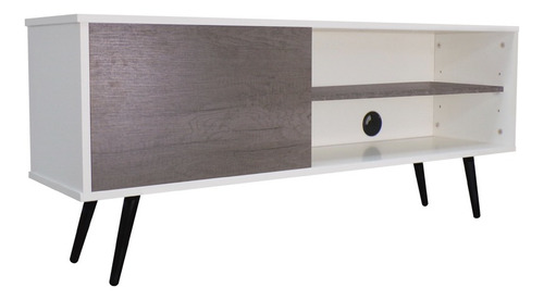 Mueble Para Tv Decomobil Credenza Con Pasacables Color BLANCO ABSOLUTO | LOMBARDIA