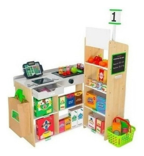 Juego De Supermercado De Madera Con Accesorios