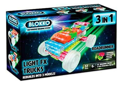 Bloques Crea Tu Super Auto Luminoso Blokko - Vamos A Jugar Cantidad De Piezas 57