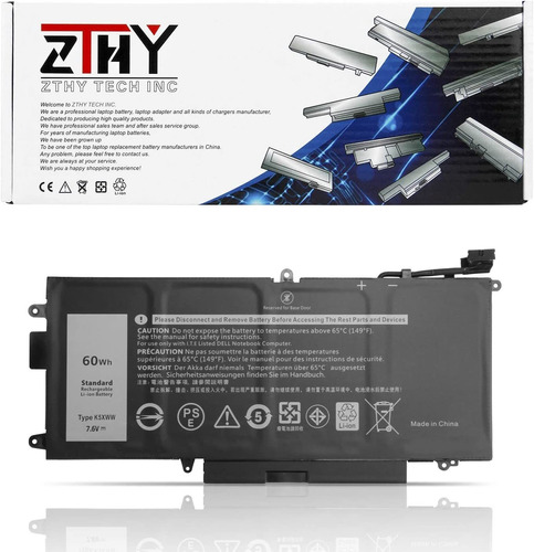 Zthy 7.6v 60wh K5xww Bateria De Repuesto Para Computadora P