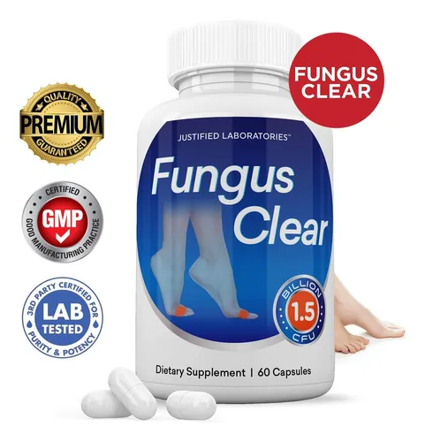 Justified Laboratories Fungus Clear Con 1.5 Mil Millones De Probióticos Ufc, 60 Cápsulas, Paquete De 3