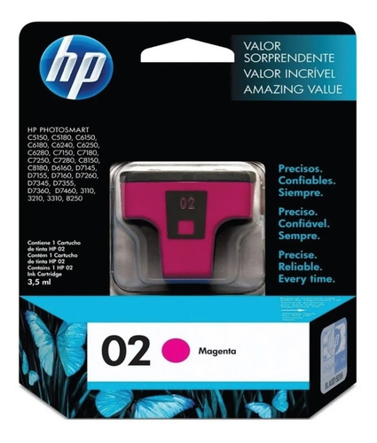 Hp Cartucho 02 C8772wl Magenta Para Hp Photosmart D71