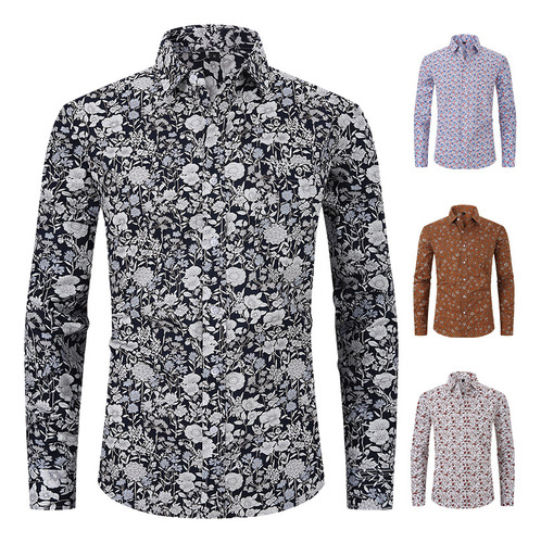 Camisas Elásticas Estampadas Para Hombre, Talla Estadouniden