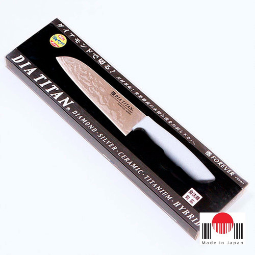 Cuchillo de cocina multiusos de titanio con forma de diamante, 16 cm, Japón