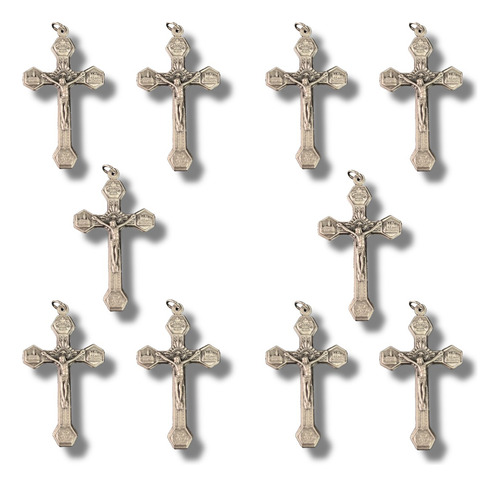 Lote De 10 Cruces Italianas Con Basílicas 5.3cm