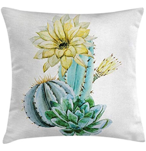 Ambesonne Cactus Throw Pillow Cojín, Imagen Vectorial Con Ca