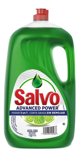 Detergente Liquido Salvo Advanced Limón Cortagrasa 2.6 L