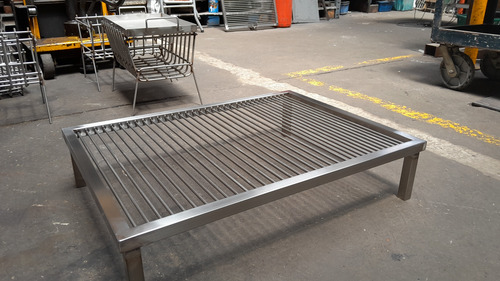 Parrilla De Acero Inoxidable 70 X 50cm Calidad Premium