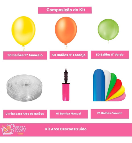 Kit Arco DesconstruĂdo C/ Fita 5m + Bomba Manual - Dino Baby
