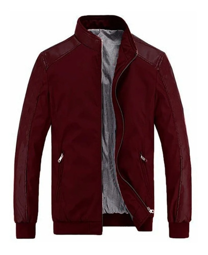 Chaqueta Para Hombre Drill Y Cuero Sintetico Chompa Ropa