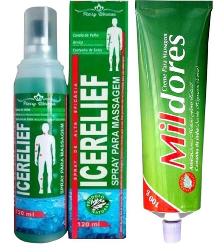 Kit Spray Para Massagem Icerelief + Pomada Mil Dores 100g