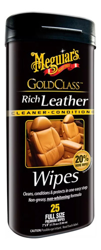 Limpiador De Cuero Meguiars Gold Class Rich Leather Wipes