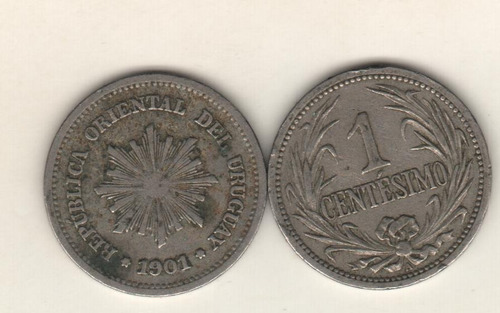 Uruguay Moneda De 1 Centésimo Año 1901 - Km 19 - Xf