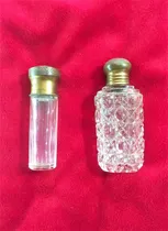 Comprar Antiguo Par De Perfumeros De Dama Para Cartera Cristal Metal