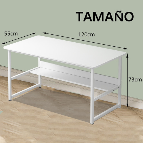 Escritorio Para Oficina Minimalista Moderno Blanco 120x55x73