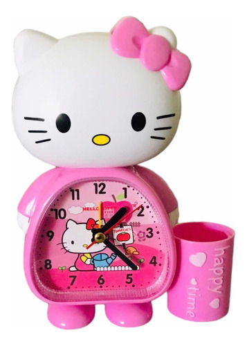 Reloj Despertador Hello Kitty Con Portalápiz