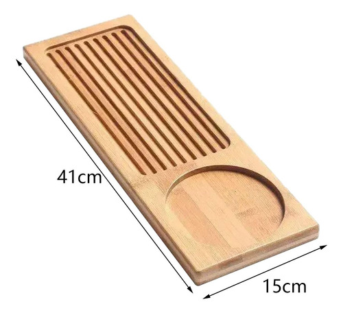 Exquisita Bandeja De Té De Bambú: Elegante Tabla 41cmx15cm