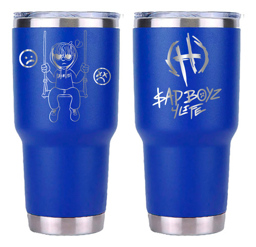 Junior H Sad Boyz 4life Termo 30 Oz Vaso Térmico Láser Azul